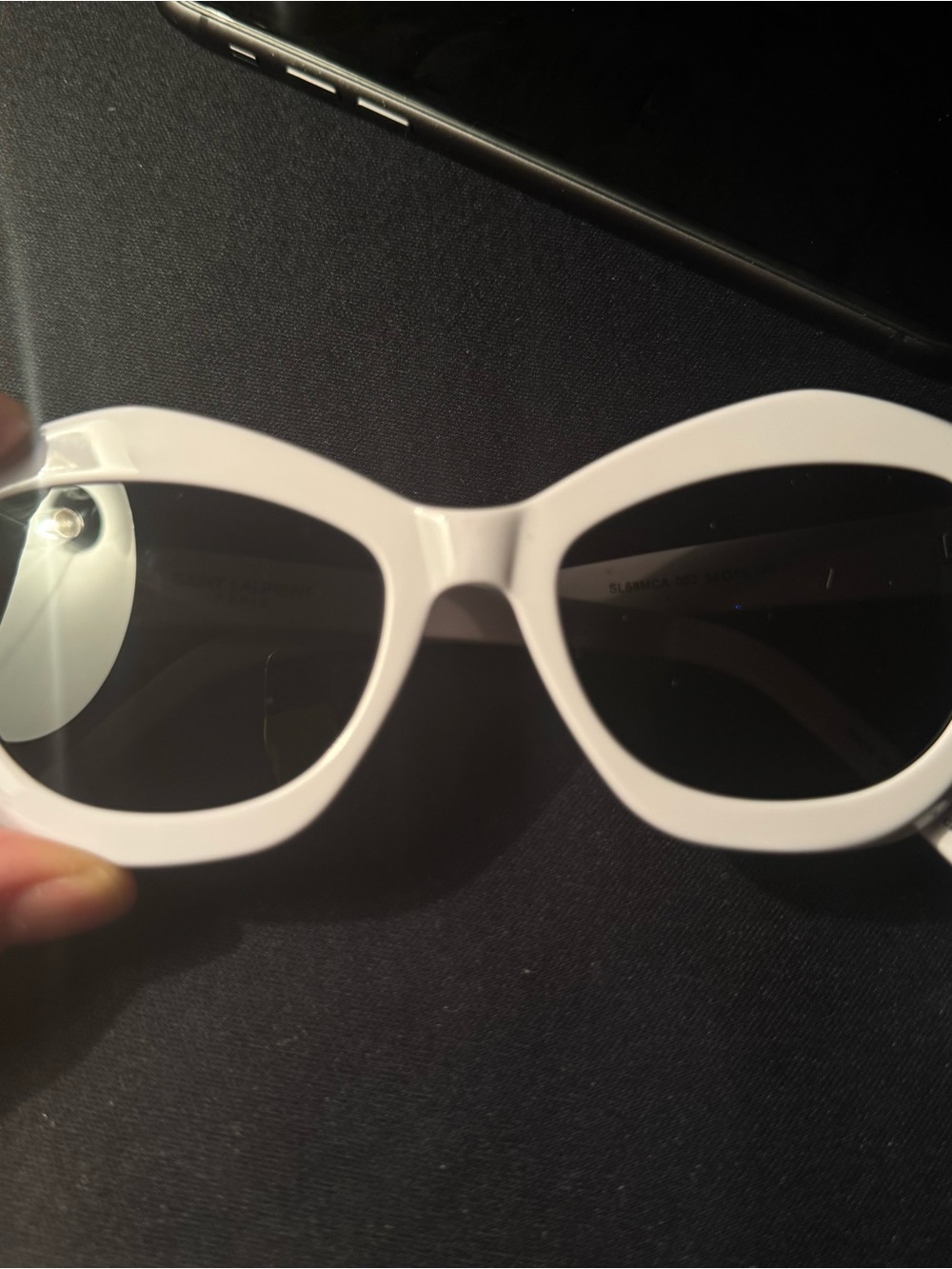 YSL White Oval Women's Sunglasses